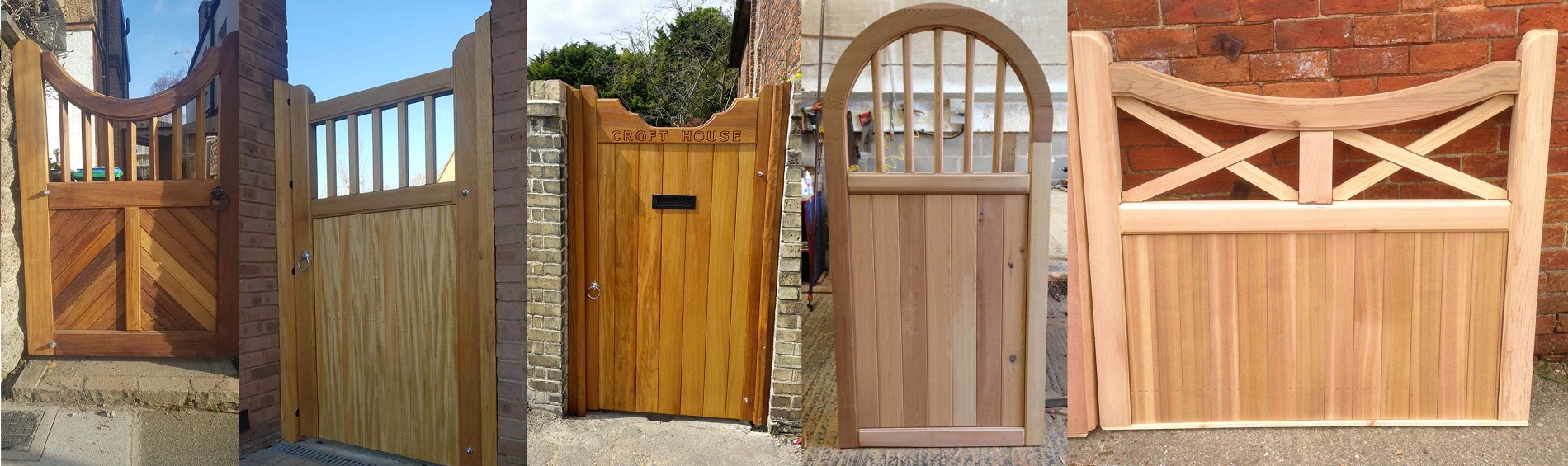 Examples of different hardwood gate designs 