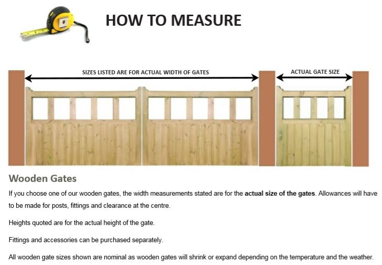Gloucester wooden gate measuring information
