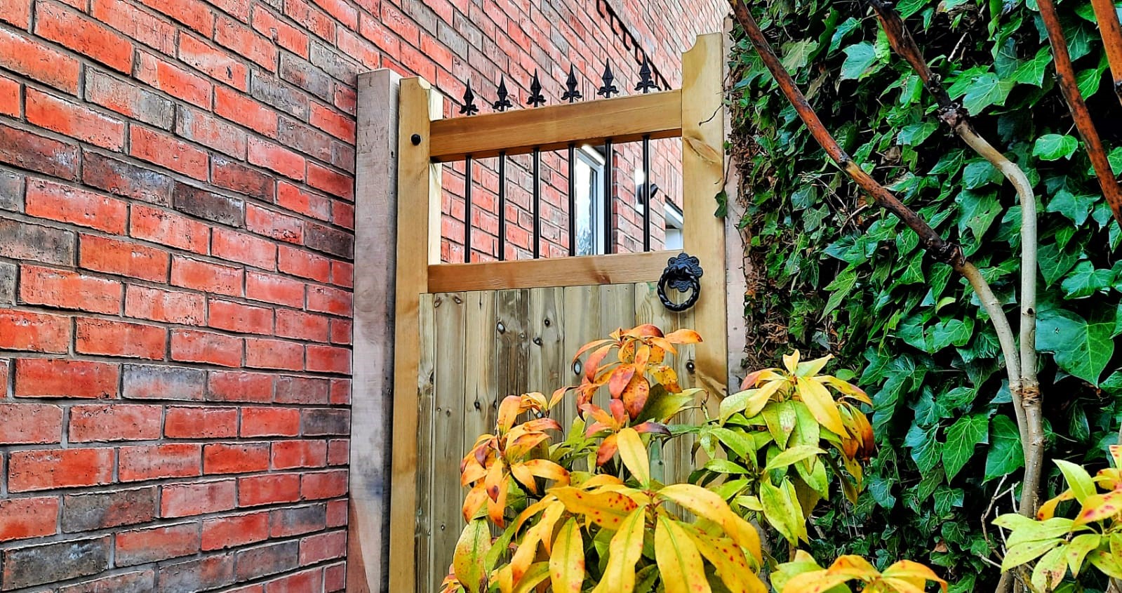 Pressure treated wooden pedestrian side gate