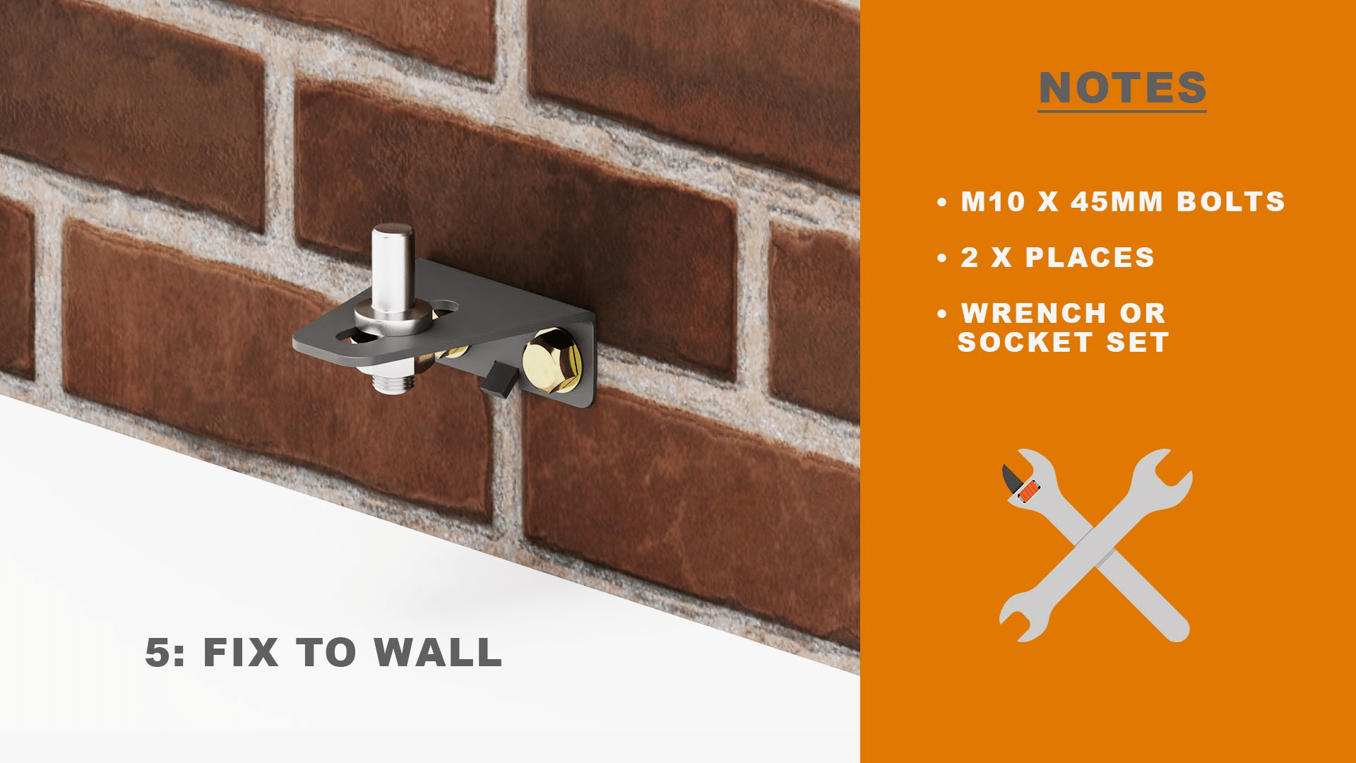 How to fit your aluminium pedestrian gate to brickwork - step 5