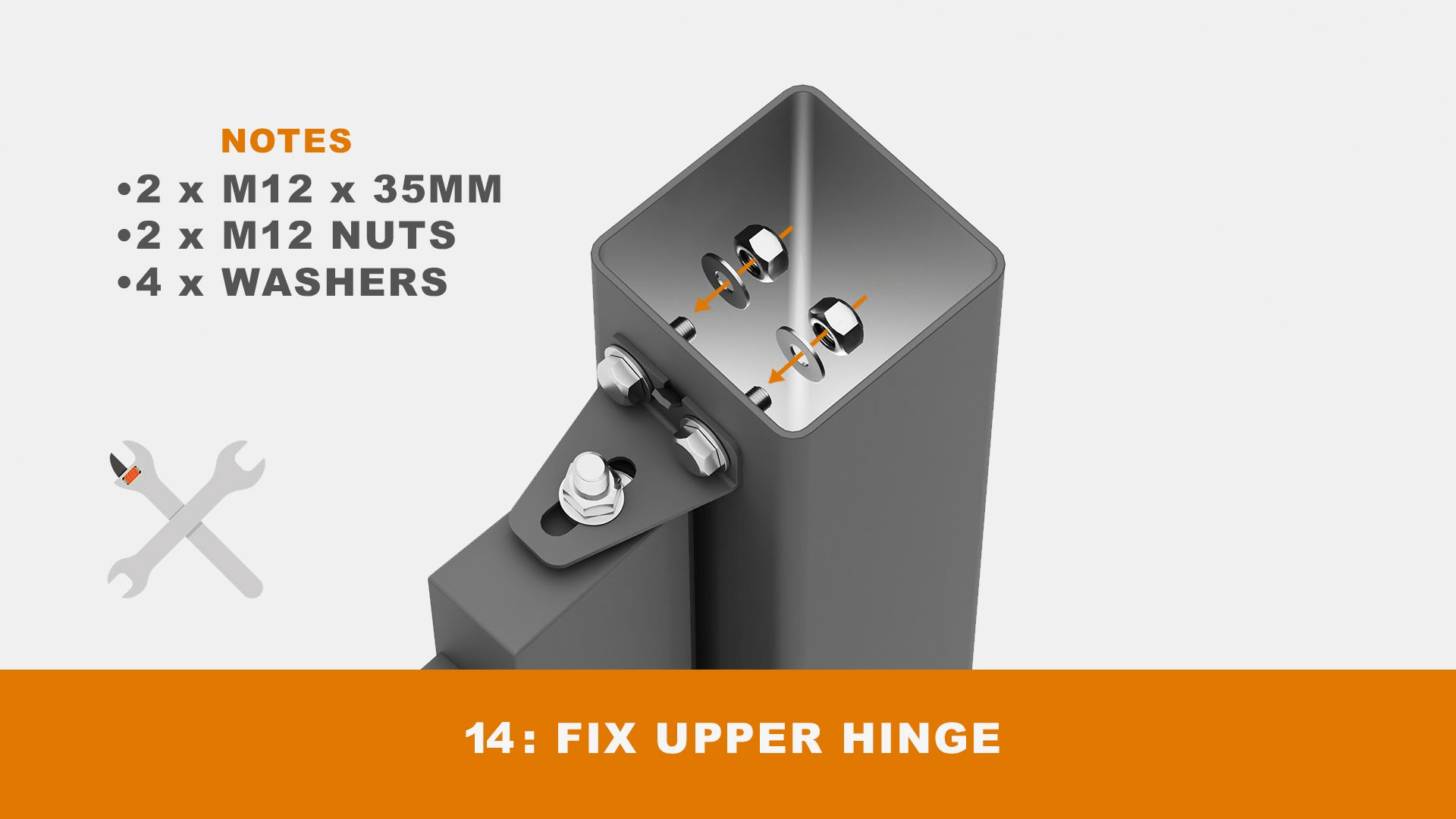 How to fit an aluminium pedestrian gate onto posts - step 14