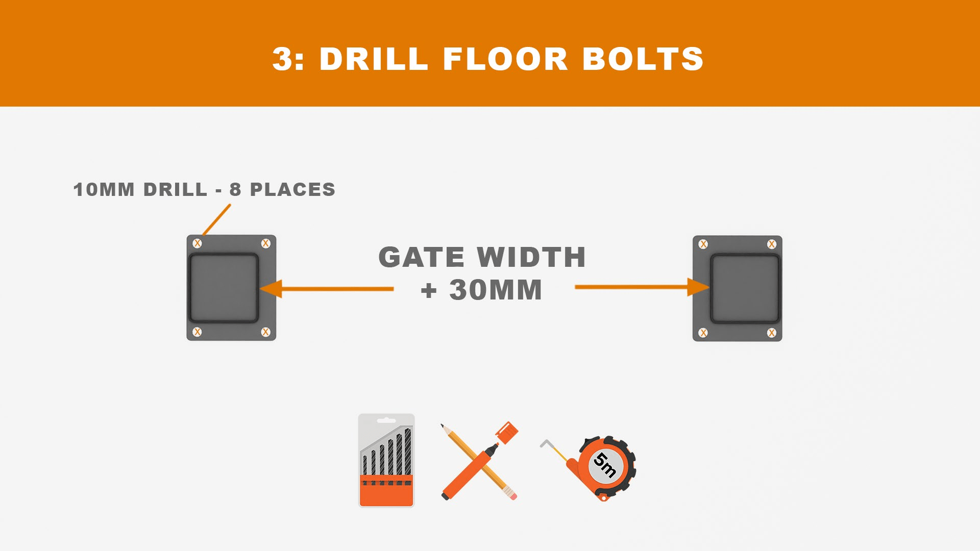 How to fit an aluminium pedestrian gate onto posts - step 3