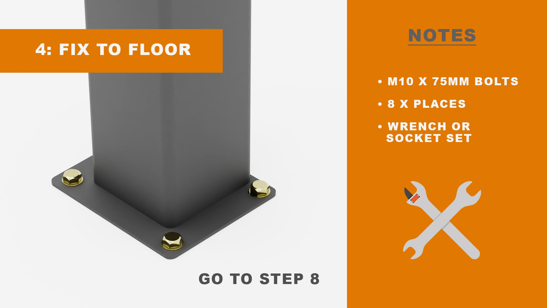 How to fit an aluminium pedestrian gate onto posts - step 4