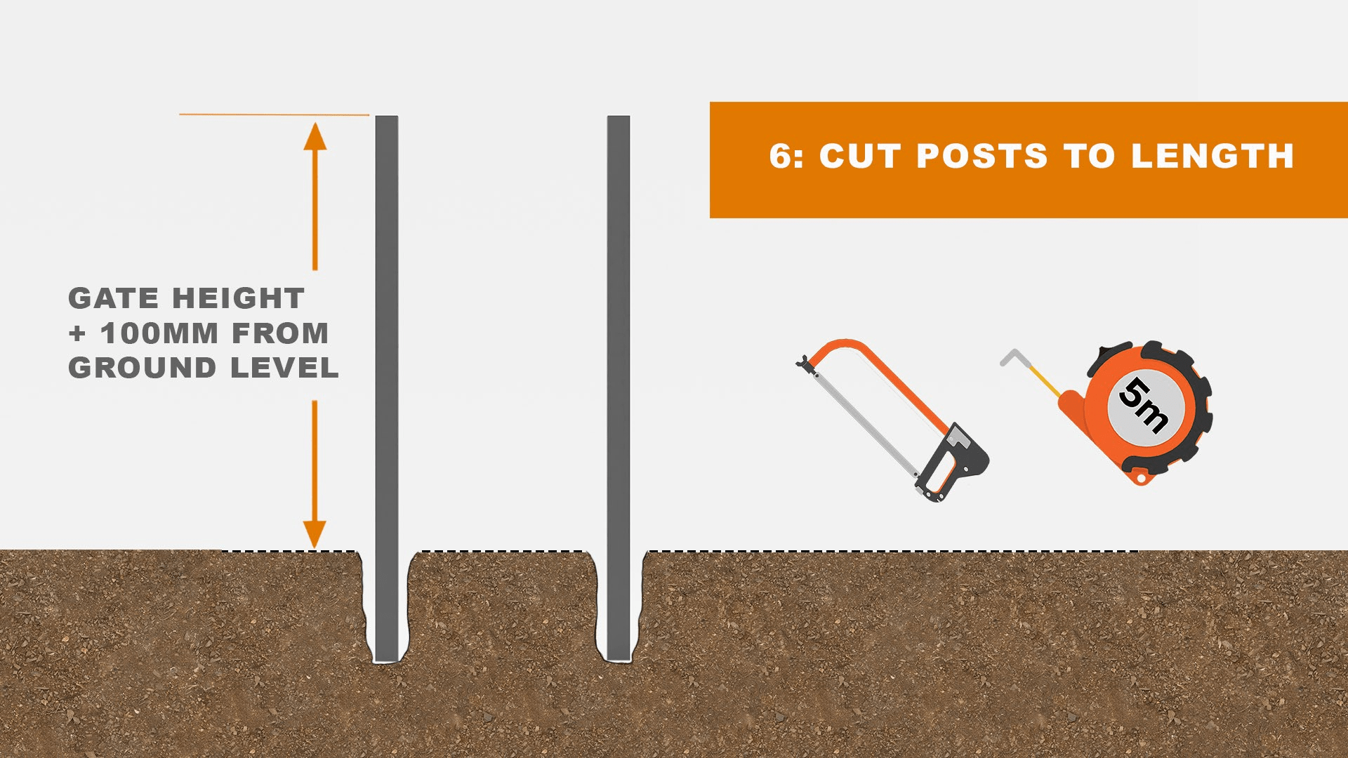 How to fit an aluminium pedestrian gate onto posts - step 6