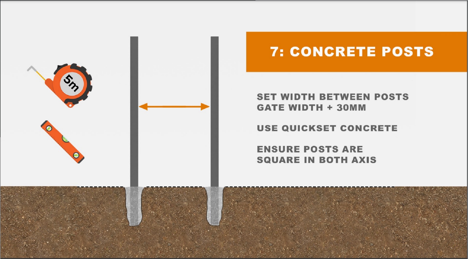 How to fit an aluminium pedestrian gate onto posts - step 7