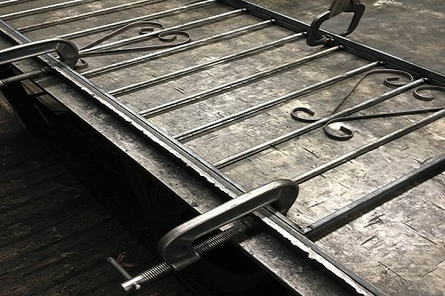 Bespoke metal driveway gates in manufacture