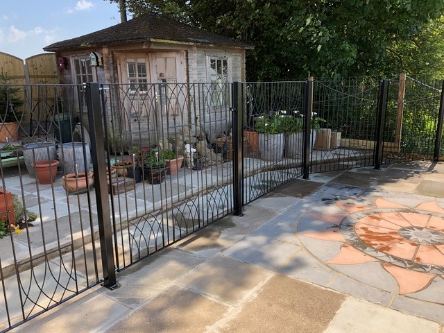 Bespoke abbey metal fence panels and posts