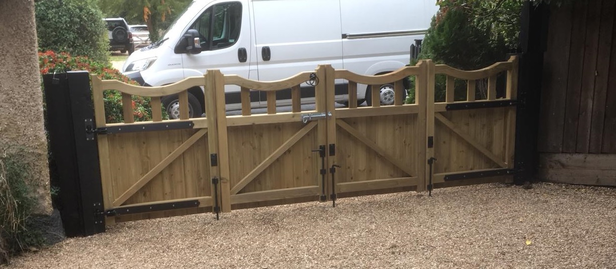 Derbyshire bi folding wooden gates