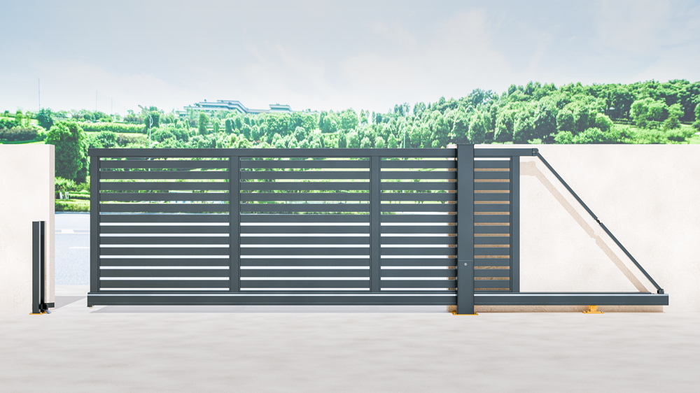 Cambridge aluminium cantilever sliding gate in anthracite grey