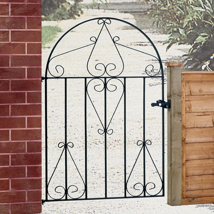 Classic low bow metal garden gate design