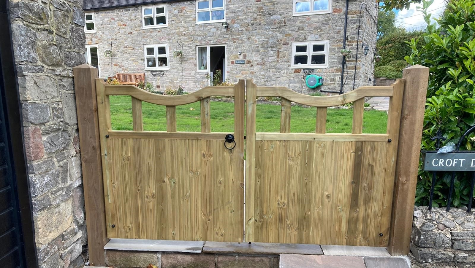 Derbyhire made to measure double wooden gates with a pressure treated timber construction