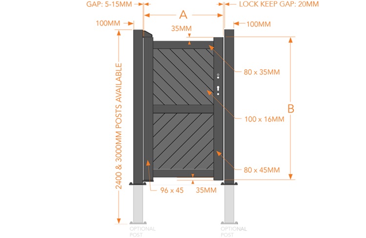 London Aluminium Pedestrian Garden Gate | Diagonal Infill | Buy London ...
