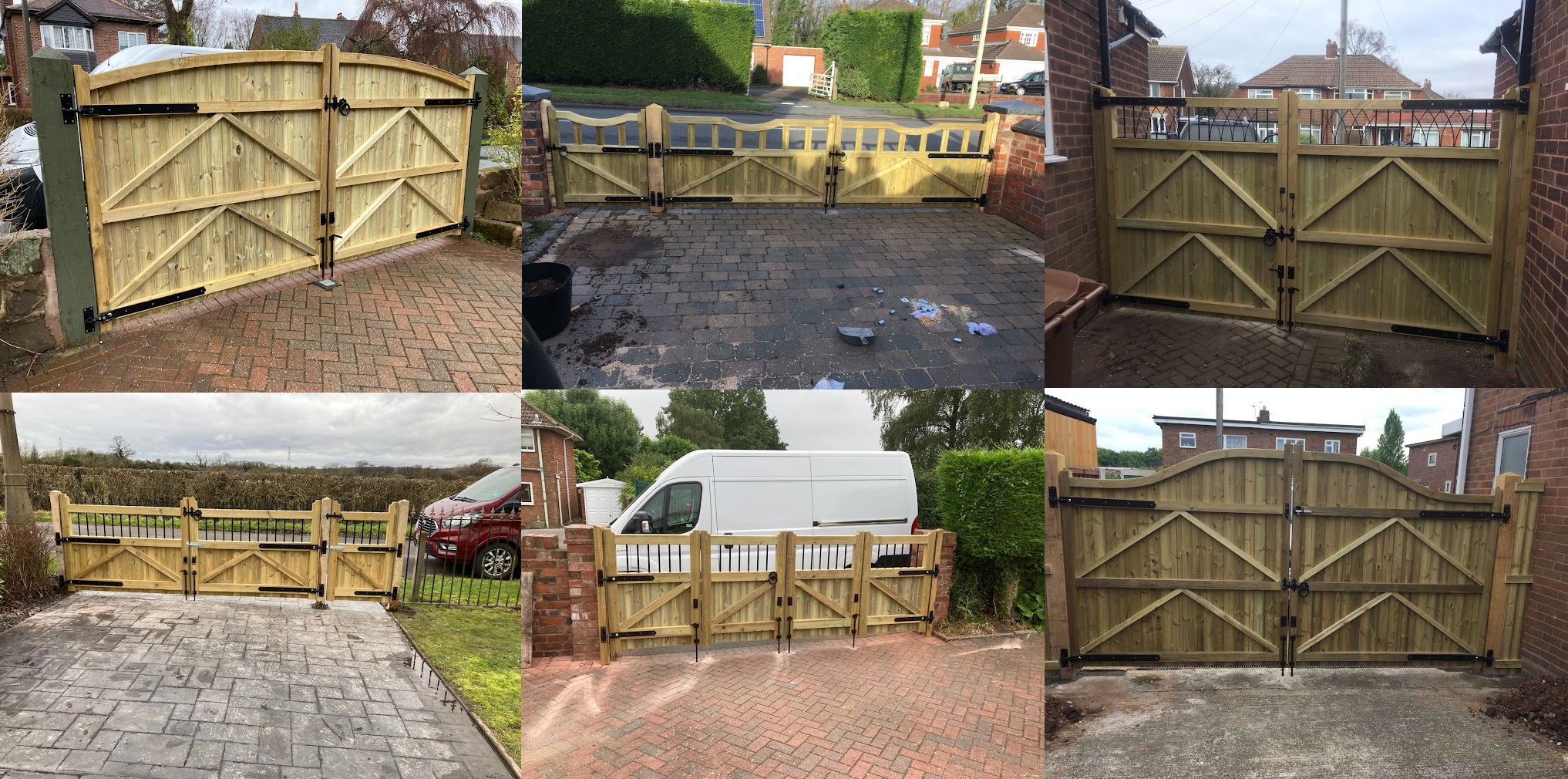 Example double wooden gate installations