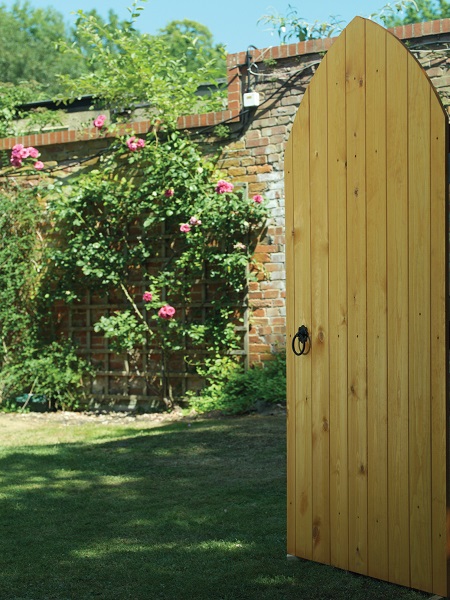Gothic wooden side garden gate design