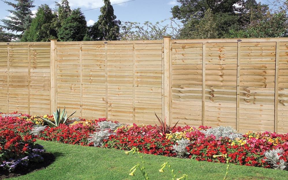 Wooden fencing panels in garden