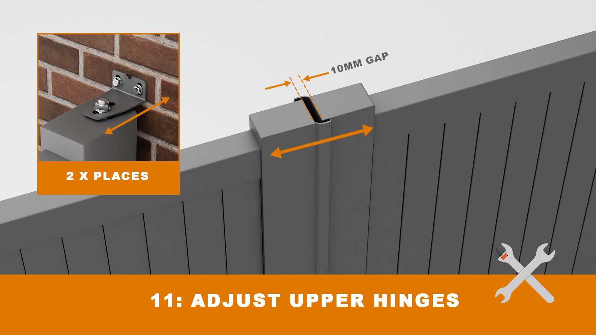 How to fit aluminium driveway gates to brickwork - step 11