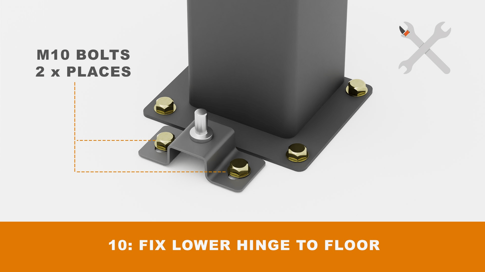 How to fit aluminium driveway gates to posts - step 10