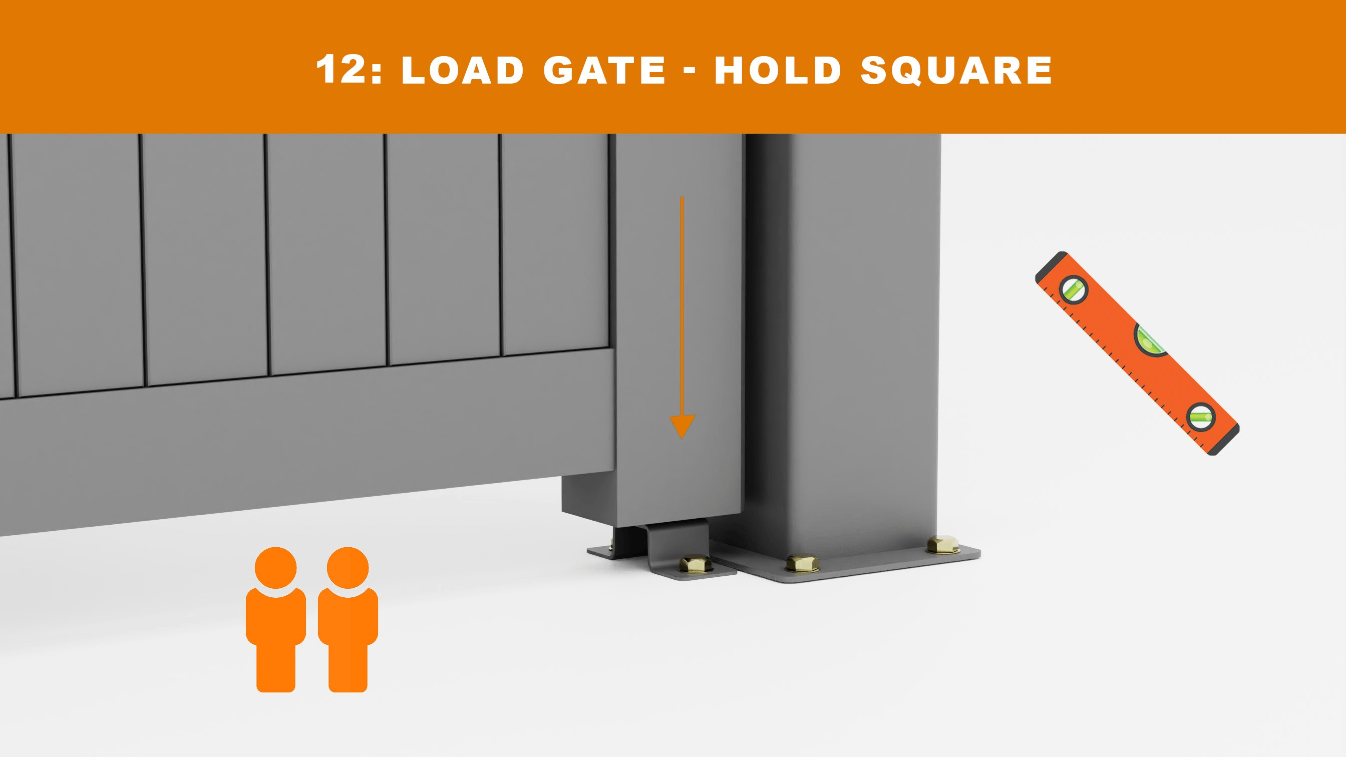 How to fit aluminium driveway gates to posts - step 12