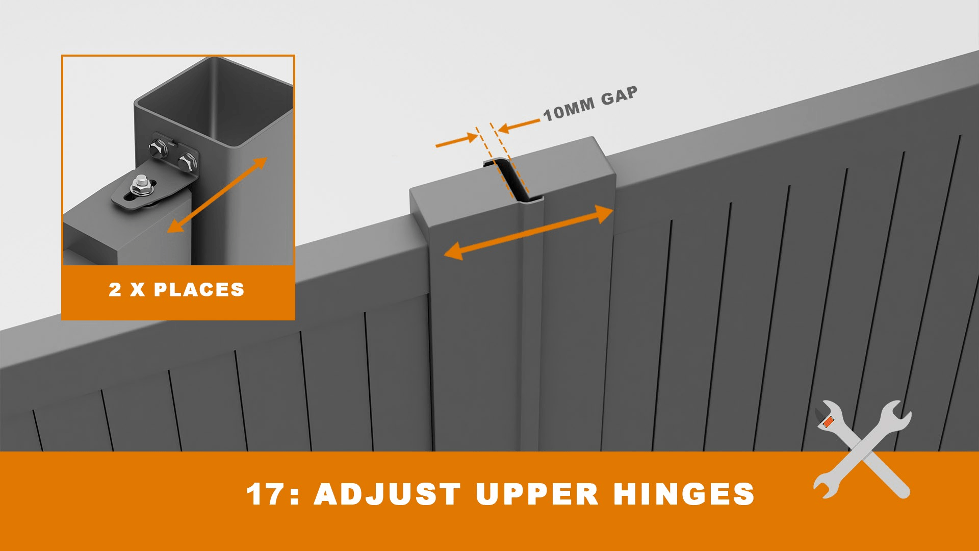 How to fit aluminium driveway gates to posts - step 16