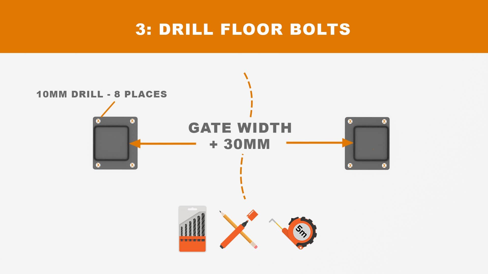 How to fit aluminium driveway gates to posts - step 3