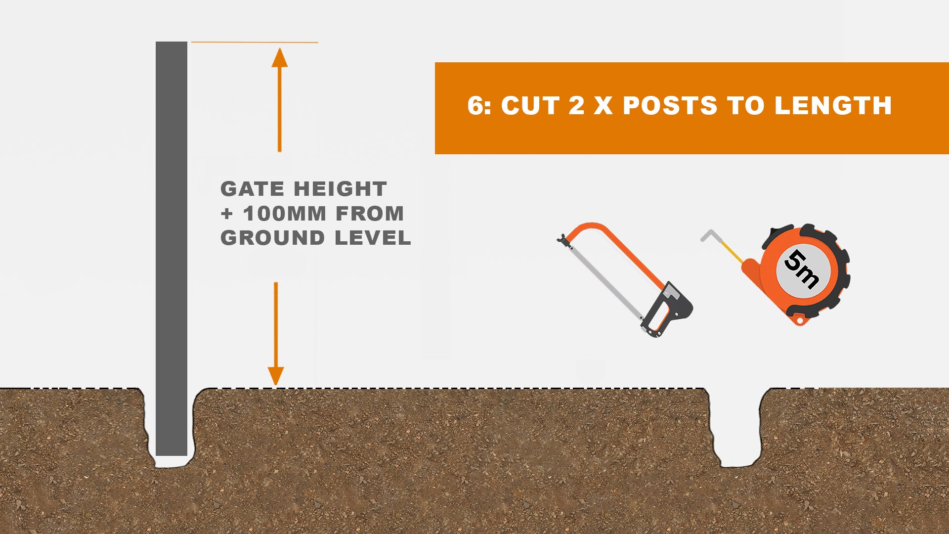 How to fit aluminium driveway gates to posts - step 6