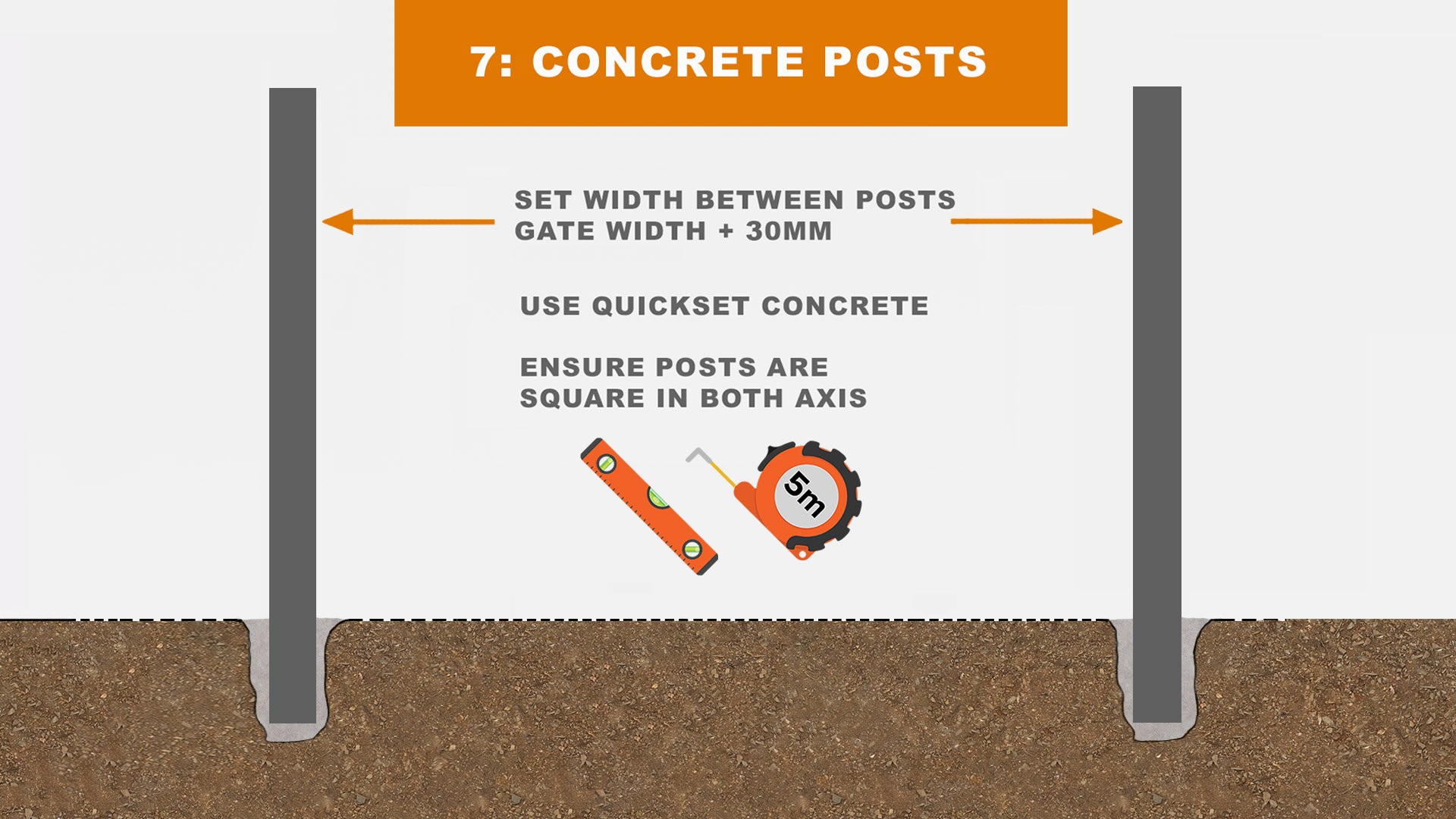 How to fit aluminium driveway gates to posts - step 7