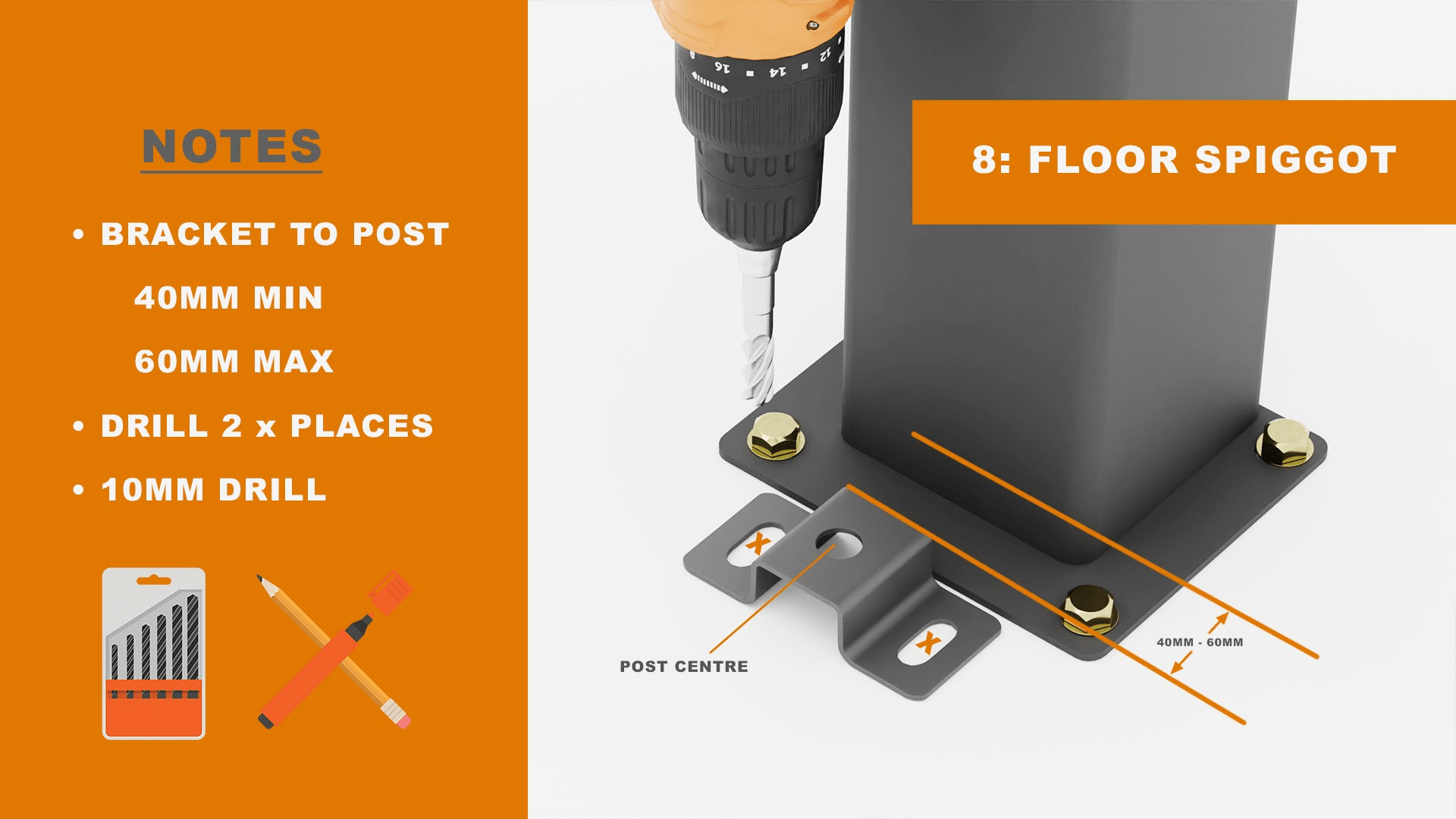 How to fit aluminium driveway gates to posts - step 8