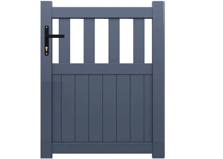 Oxfordshire vertical boarded with open pale section pedestrian gate powder coated in anthracite grey