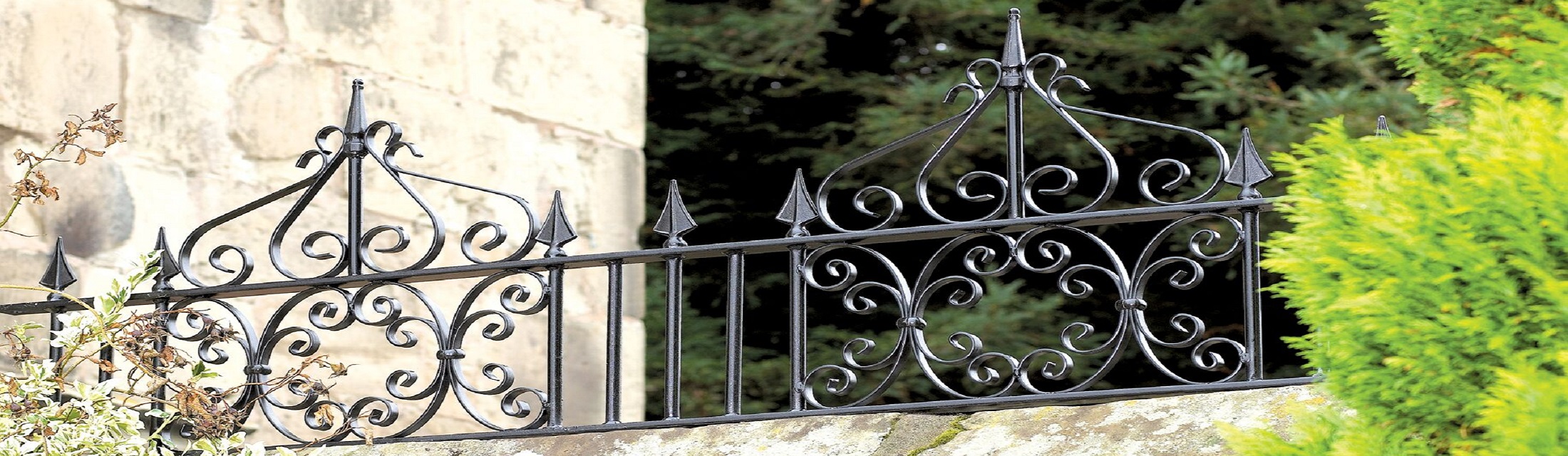 Wrought iron style metal railing example