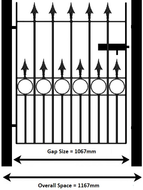 Ordering example for a single metal gate fitted onto new metal posts