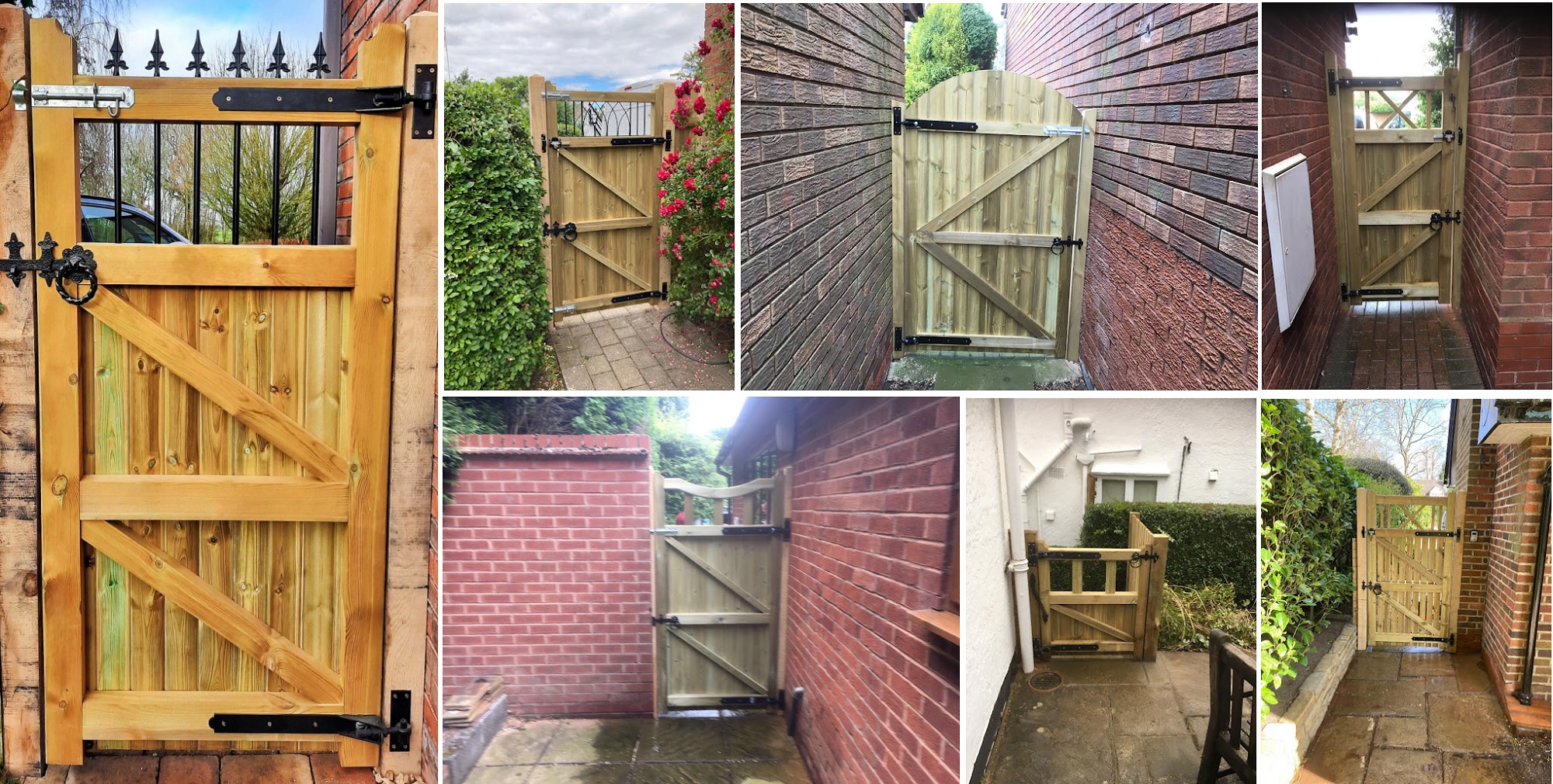 Wooden side gate installation examples