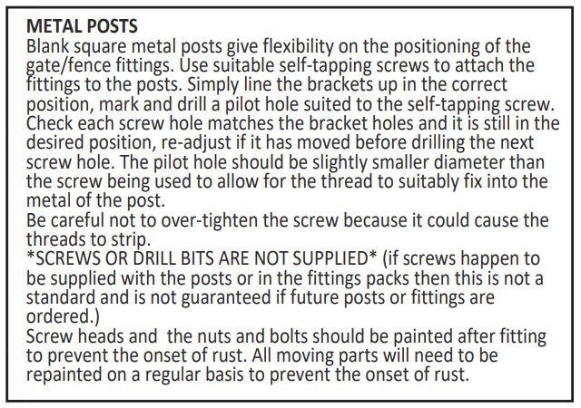 Metal post fitting advice