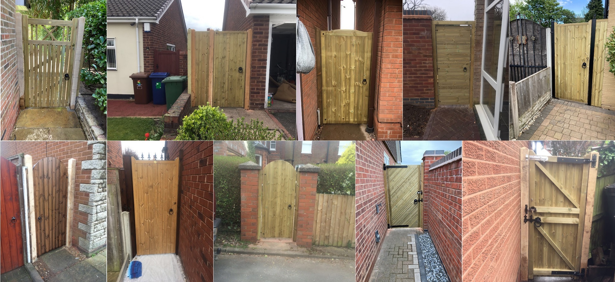 Wooden side gates fixed next to a house