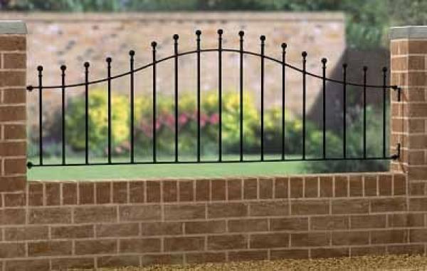 Manor Arched Wrought Iron Style Metal Garden Railings