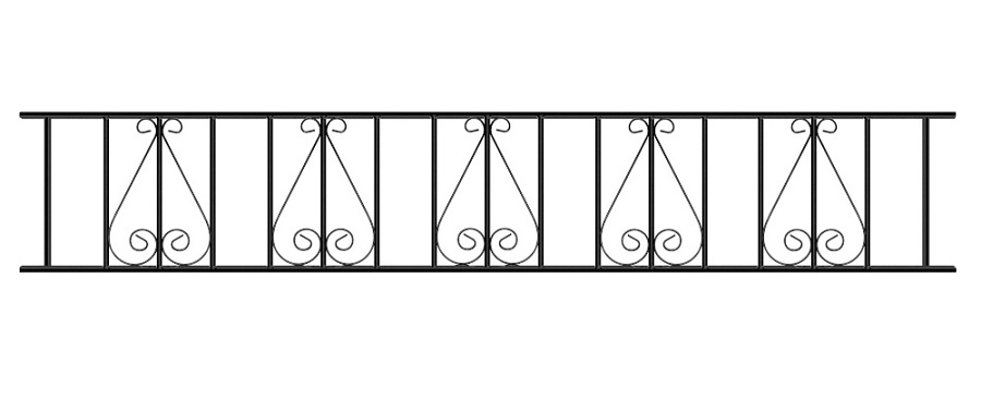 Stirling Wrought Iron Style Metal Garden Railings